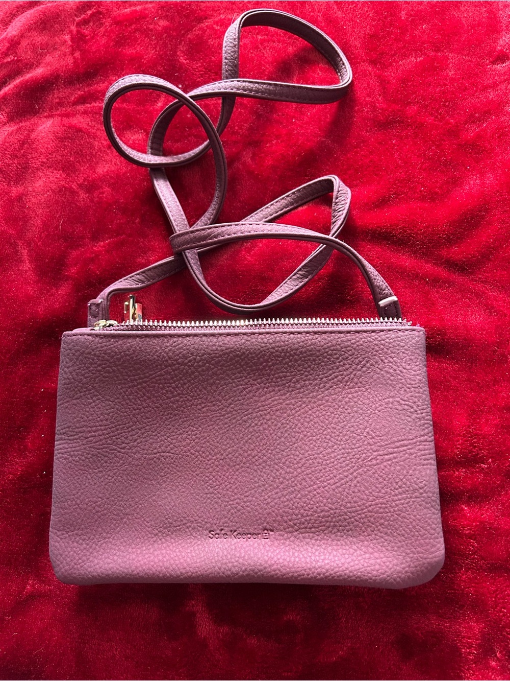Burgundy Pebbled Leather Crossbody Bag